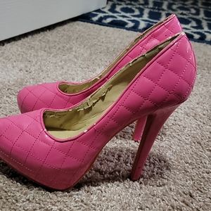Used pink platform heels